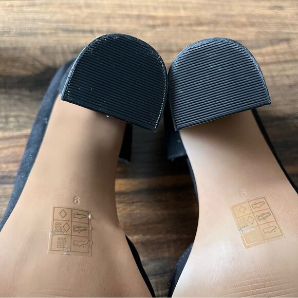 ASOS DESIGN Black Faux Suede Waiter D'orsay High Heels Size 9 - Picture 7 of 9